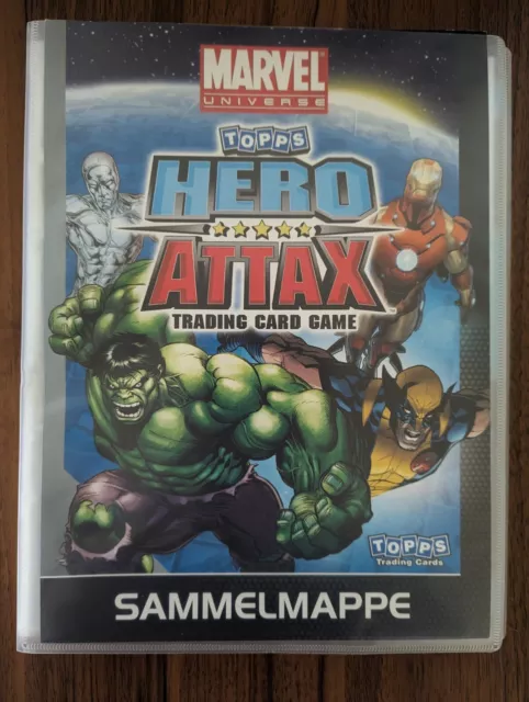 Topps Marvel Hero Attax Serie 1 | Sammelmappe mit 129 Karten + 13 Duplikate