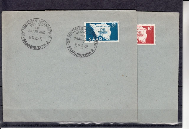 Saarland 1948 Mi. Nr. 260+61 Gestempelt  auf  FDC