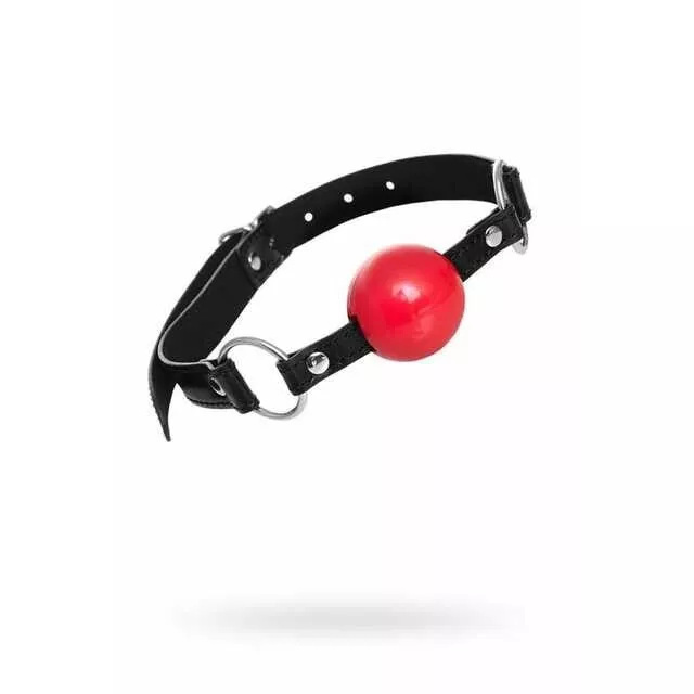 Morso Bavaglio Ball Gag BLOCK in Ecopelle con Morso Rosso Morbido Chiuso Baillon