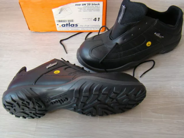 ATLAS S2 Sicherheits Arbeits Berufs Schuhe 41 Halbschuhe ESD SN 20 schwarz NEU