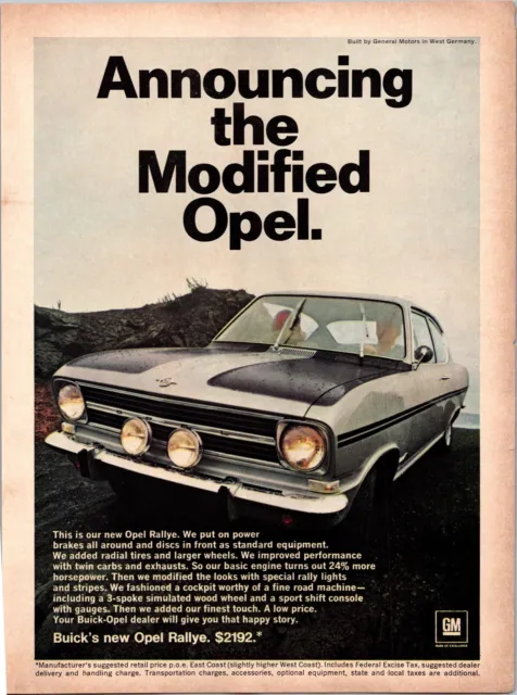 1967 Buick Opel Rally Announcing The Modified Opel Print Ad