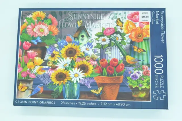 Crown Point Graphics "Sunnyside Flower Market" 1000 PC Jigsaw Puzzle Gina Jane