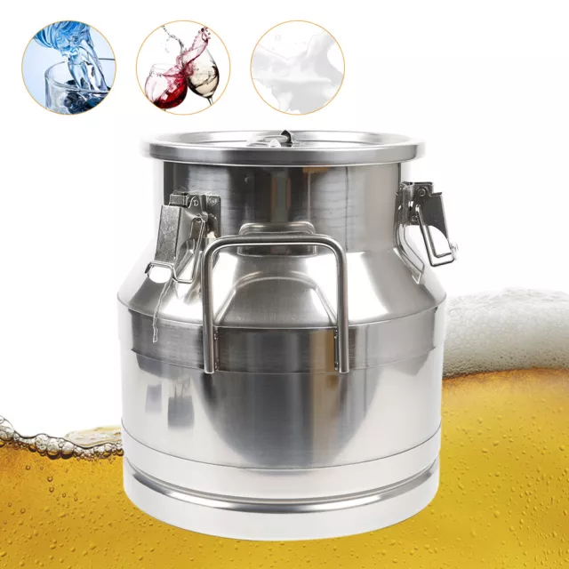 12L/3 Gallon Milk Can Wine Bucket Liquid Storage Jug Seal Barrel Stainless Steel