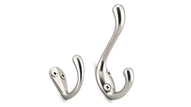 Richelieu T60621184 Nickel 3-1/4" Double Metal Coat Hook (Package Of 3)