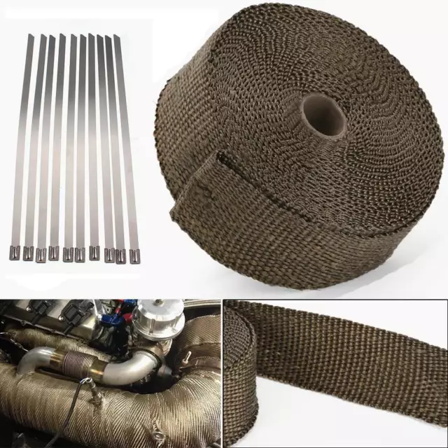 20M Titanium Motorcycle Exhaust Downpipe Manifold Heat Wrap Roll Tape Insulating