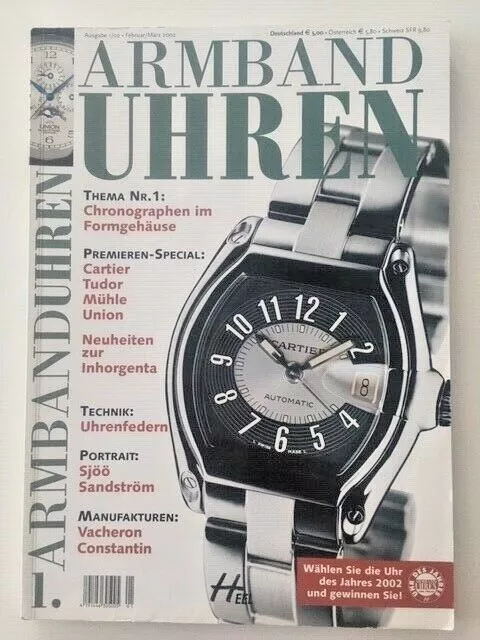 German watch magazin / Magazine allemand de montres ARMBAND UHREN 2002/1 CARTIER