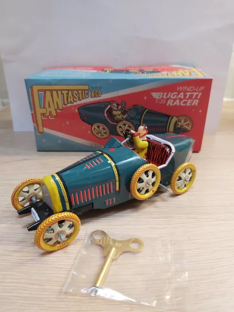 *Fantastic & Co Wind Up Bugatti T-35 Racer Boxed~Mechancial Collector Series* 