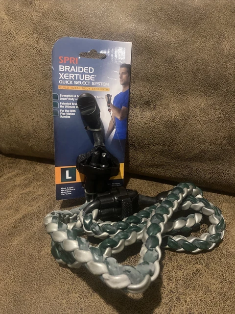 SPRI Quick Select Xertube Braided Resistance Band Exercise Cord Green / Light