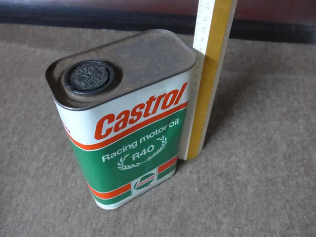 Castrol Oeldose Öldose Racing  Motor Oil Oldtimer Werkstatt Tankstelle voll