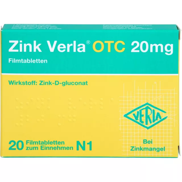 Zink Verla OTC 20 mg Filmtabletten, 20 St. Tabletten 3000526