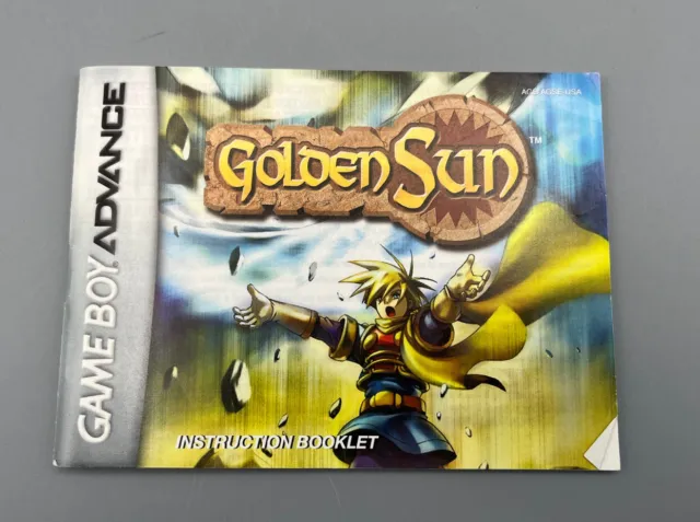 Golden Sun Instruction Manual Nintendo Gameboy Advance 2001 MANUAL ONLY