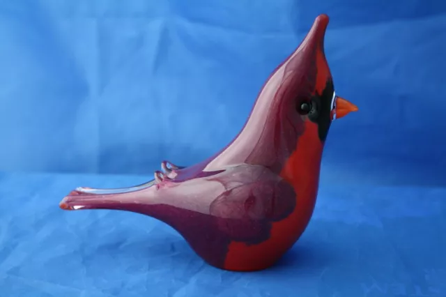 Langham Glass Hand-Made Crystal Red Cardinal - Brand New / Boxed