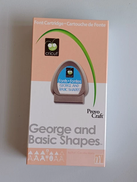Cartucho de fuentes Cricut Provo Craft GEORGE FORMAS BÁSICAS 29-0025 usado completo