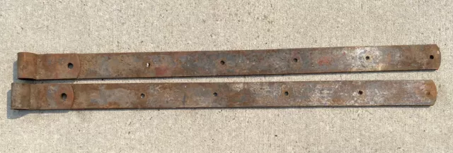 Vintage Pair Original Iron Barn Door Strap Hinges! 36 inches long, Set of 2 (F)