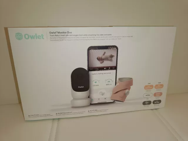 Owlet Smart Sock 3 mit Owlet Cam 2 (Monitor Duo 2), Farbe: edelrosa, neuwertig