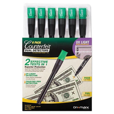 Dri-Mark DETECTOR,DUAL,6/PK,BK 351UV6 DRI-MARK PRODUCTS Dri-Mark 351UV6