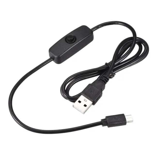 USB Câble ON/Off Interrupteur Mâle à Micro Mâle Corde 1M pour LED Bureau Lamp