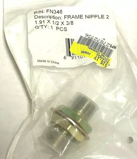 FN346  Bulkhead Fittings - Frame Nipple 2 1.91 X 1/2 X 3/8