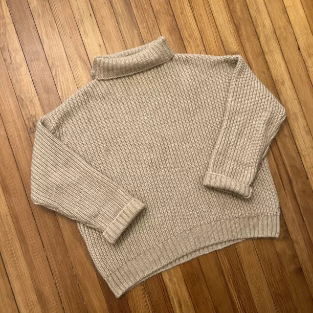 Anine Bing Sydney Rib Knit Funnel Neck Sweater Sz Small Alpaca Wool Blend