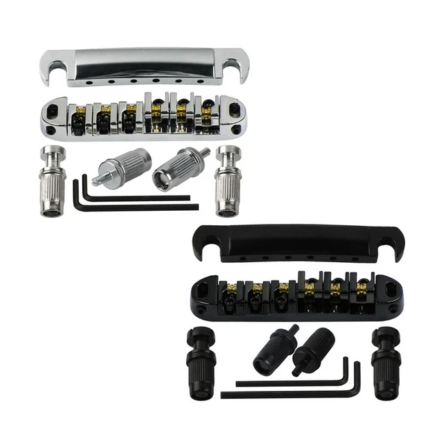 New LP SG Guitar Bridge & Tailpiece Set or Single Bridge Roller Saddle Big Studs