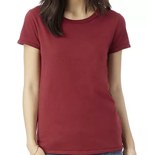 NWT Alternative Women's Short Sleeve Cotton Jersey T-Shirt Red Size M