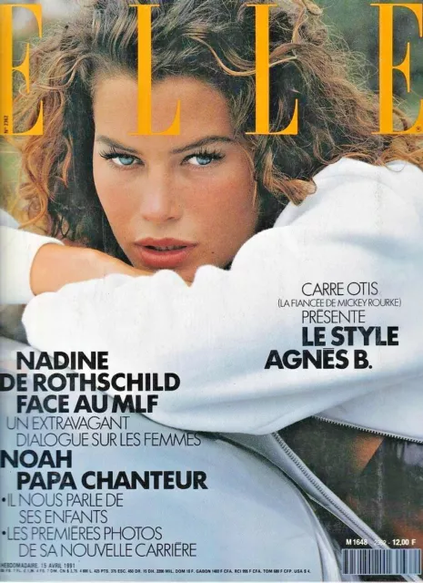 Vtg Elle France 1991 Fab  Carre Otis (Guess Model) Wild Orchid Actress Fashion