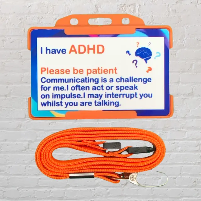 ADHD and Autism Awareness Card with Lanyard