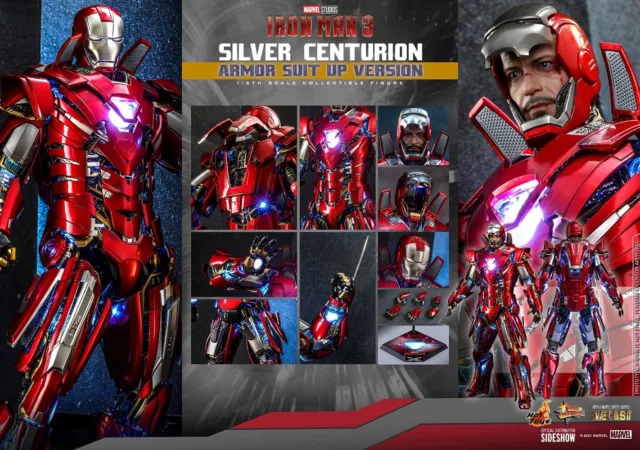Hot Toys MMS618D43 IRON MAN 3 1/6 SILVER CENTURION ARMOR SUIT UP Mark 33 *LIVE*
