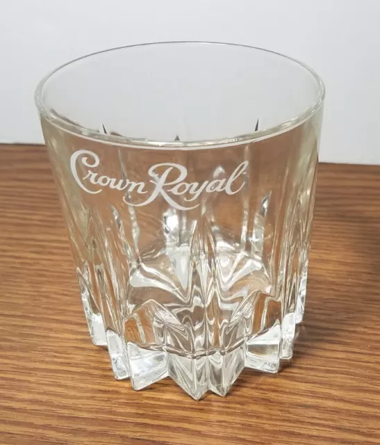 Crown Royal Diamond Cut Whiskey Rocks Tumbler Glass ~ MADE IN ITALY ~ 8 fl oz