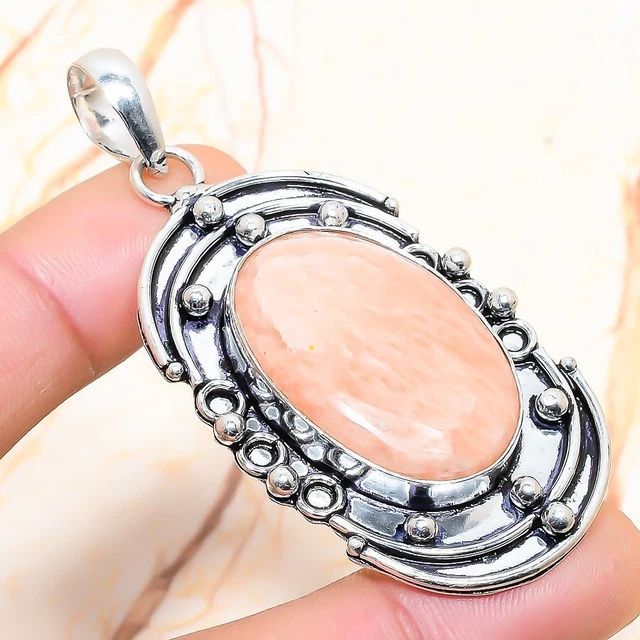 Orange Aventurine Gemstone Handmade Gift Jewelry Pendant 2.56" D859