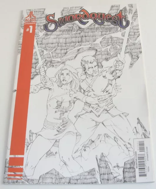SwordQuest No 1 Dynamite Comic 2017 Limited B&W Incentive Variant Cover Atari