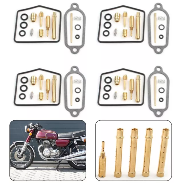 4 Set Kit Riparazione Carburatore Ricostruzione Carboidrati Per Honda CB350F Qua