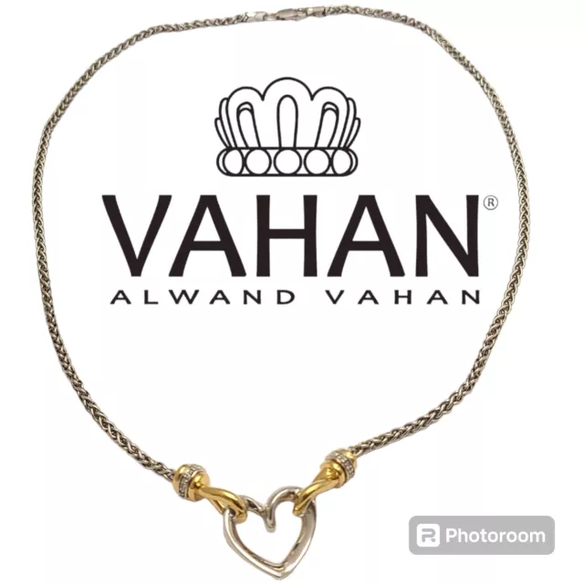 Alwand Vahan Diamonds 14k Gold & Sterling Silver Large Heart Love Necklace 3