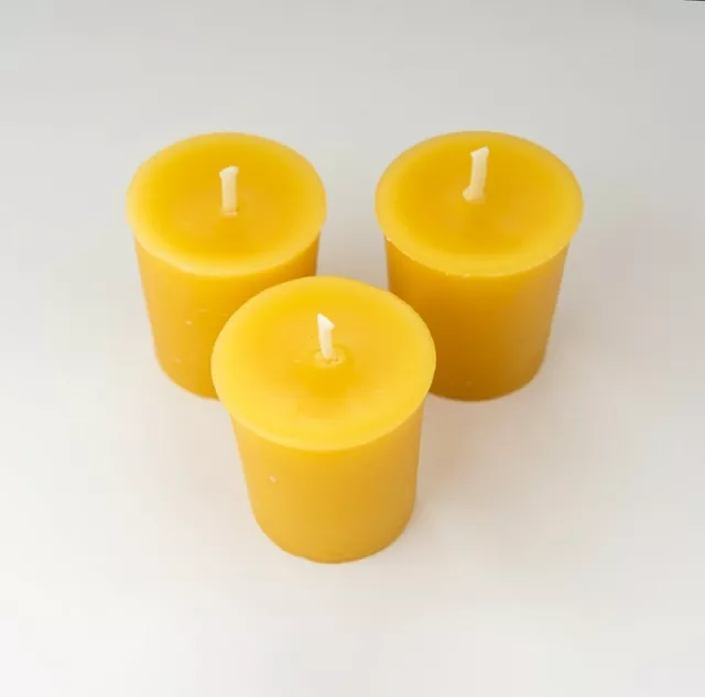 Pure Beeswax Votive Candles - 100% Natural Handmade Beeswax Candles