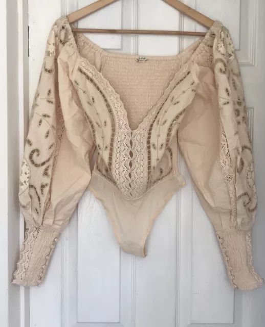 FREE PEOPLE Stunning  Bodysuit size large Creme  brand new £148.00 Intimately u