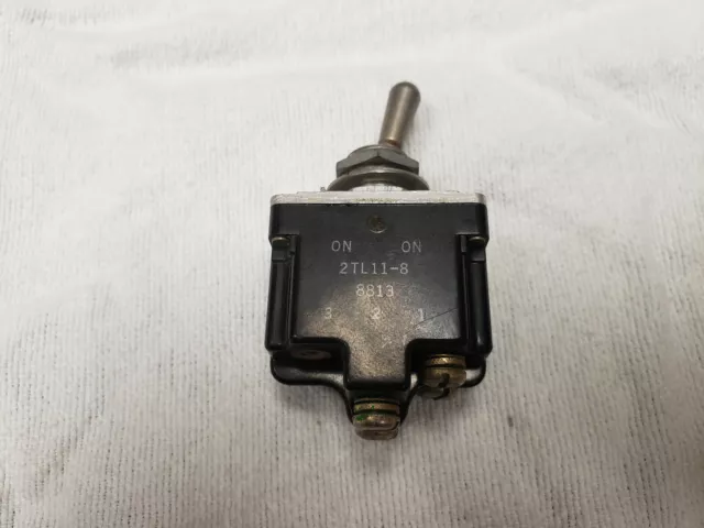 Aircraft Toggle Switch 2TL11-8, (On)-On, DPDT, TL Series, 18 A, Panel Mount