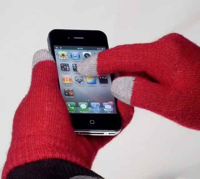 Touch Screen Handschuhe für LG Optimus L9 ll D605 kapazitiv Size S-M Rot