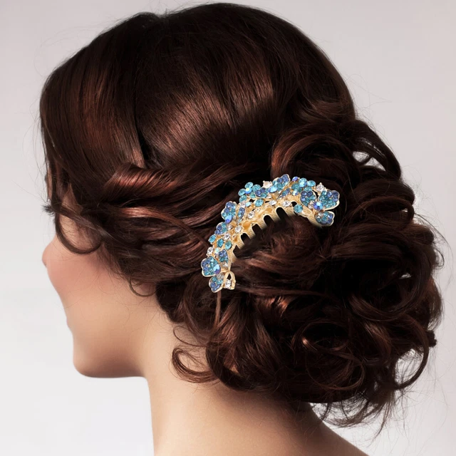 Peigne à cheveux de mariée en métal strass, peigne à cheveux de mariée, peigne