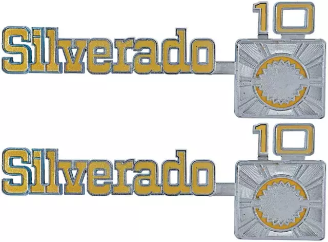 OER Front Fender "Silverado 10" Emblem Set 1975-1980 Chevy Pickup Trucks