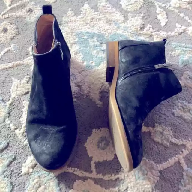 Franco sarto black suede ankle booties