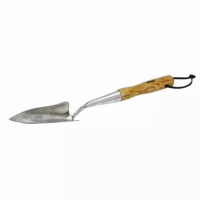 Rolson Stainless Steel Transplanter with Ash Wood Handle Heavy Duty Garden Tool