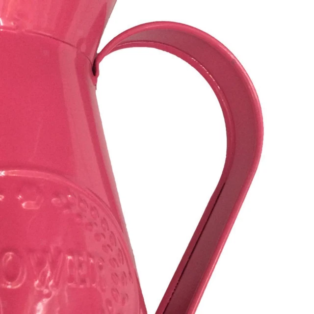 Shabby Chic Retro Metal Jug Vase Flower Pitcher Wedding Home Decor Rose Red 3