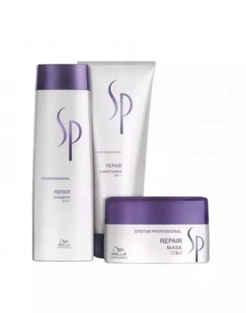 Wella SP System Professional Repair Shampoo Conditioner & Mask Trio