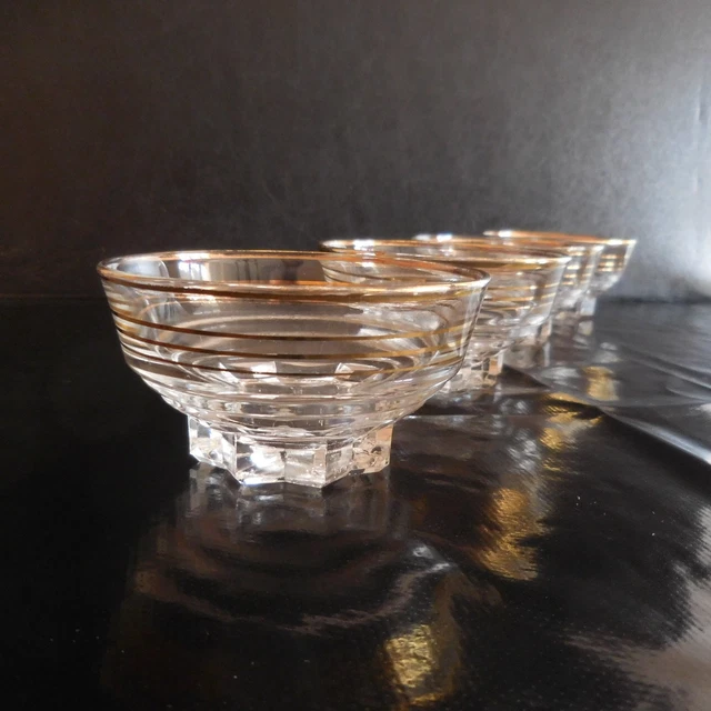 Lot De 4 Coupes à Champagne Art Déco Années 1930 - Verrerie France - Collection