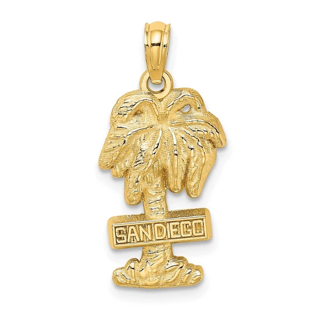 14K Yellow Gold SAN DIEGO Palm Tree Charm