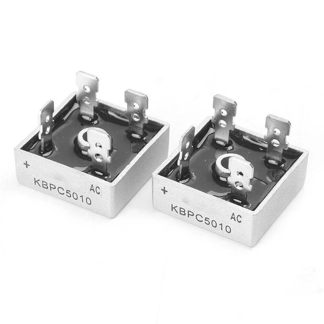 10Pcs KBPC5010 - 1000V/50A Metallo Custodia Singolo Fasi Diodo Ponte