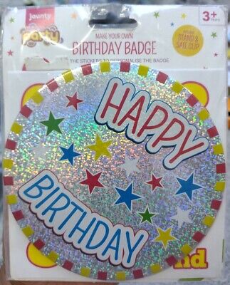 Insignia de cumpleaños jumbo grande con pegatinas de números insignia de cumpleaños feliz