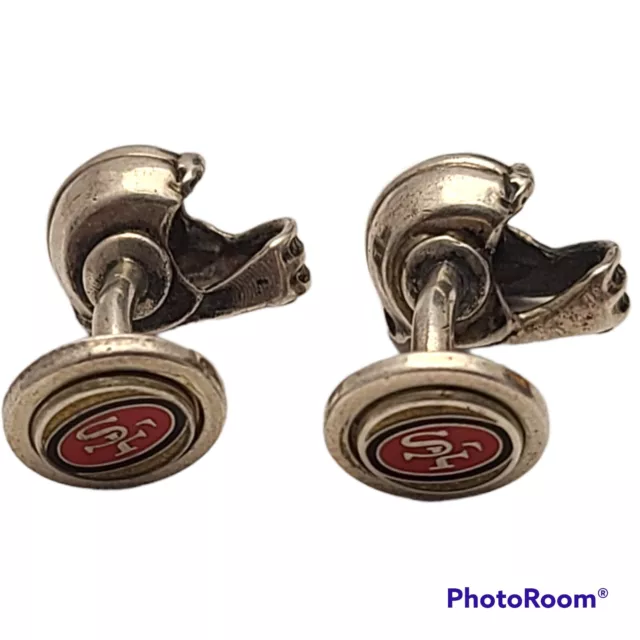 NFL American Football 49ersHelmet Sterling Silver 925 Men's Shirt Cuff Cufflinks 3