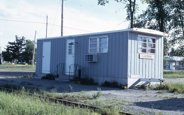 Chicago & North Western Laona,WI Station Orig Kodachrome Slide H29