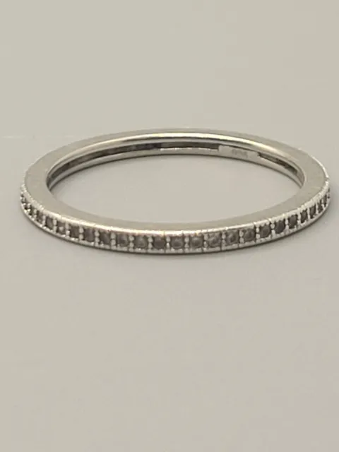 925 Sterling Silver Ring Full Eternity Cubic Zirconia Band Size P